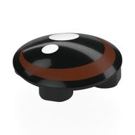 Plate Round 2 x 2 with Rounded Bottom with Eye, Reddish Brown Iris White Pupil Print (Black)