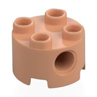 Brick Round 2 x 2, Pin Holes (Nougat)