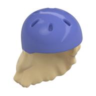 Hair and Helmet, Long with Blue Violet Helmet Pattern (Tan)