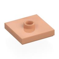 Plate Special 2 x 2 with Groove and Center Stud (Jumper) (Nougat)