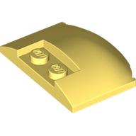 Brick Round 3 x 4 x 2/3 Triple Curved with 2 Sunk Studs (Bright Light Yellow)