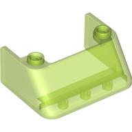 Windscreen 3 x 4 x 1 1/3 with 2 Studs on Top (Trans-Bright Green)