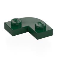 Plate Round Corner 2 x 2 with 1 x 1 Cutout (Dark Green)
