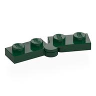Hinge Plate 1 x 4 Swivel Top / Base - Hollow Clip [Complete Assembly] (Dark Green)
