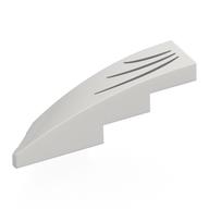 Brick Wedged, Curved 1 x 4 with Stud Notch Right with Dark Bluish Grey Whiskers Print (White)