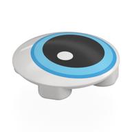 Plate Round 2 x 2 with Rounded Bottom with Eye, Dark Azure/Medium Azure Pupil, Black Iris Print (White)