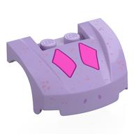 Vehicle Body, Wheel Arch / Mudguard 3 x 4 x 1 2/3 Low Profile, Curved Front with Dark Pink Diamond, Lavender Spots Print (Lavender)
