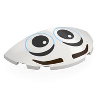 Brick Round 3 x 6 Half Circle with Eyes, Dark Brown Eyebrows Print (White)