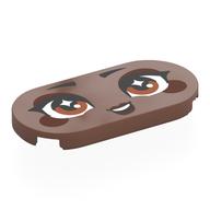 Tile Round 2 x 4 with Face, Brown Eyes, Reddish Brown Eyeshadow, Cheeks, Lips Print (Medium Brown)