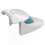 Aircraft Fuselage Curved Forward 6 x 10 x 4 Top with 2 Trans-Blue Window Panes (White)