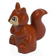 Duplo Animal Squirrel with Black and White Curved Eyes on Tan Face Print (Dark Orange)