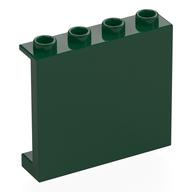 Panel 1 x 4 x 3 [Side Supports / Hollow Studs] (Dark Green)