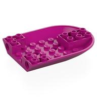 Aircraft Fuselage Curved Forward 6 x 8 Bottom with 2 Pin Holes (Magenta)