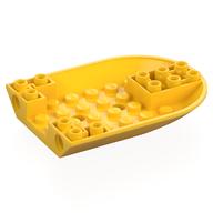 Aircraft Fuselage Curved Forward 6 x 8 Bottom with 2 Pin Holes (Yellow)