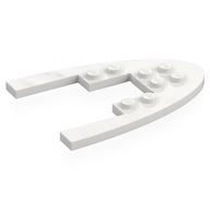 Plate Rounded Half, Oval 6 x 8 with Cutout (White)