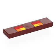 Tile 1 x 4 with Red, Orange and Yellow Squares Minecraft Magma Cube Eyes Print (Dark Red)