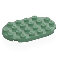 Plate Round 4 x 6 (Sand Green)
