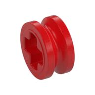 Technic Bush 1/2 Smooth with Axle Hole Semi-Reduced (Red)