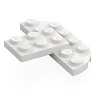 Plate Special Round Corners 2 x 6 Double with 2 x 3 Extension (White)