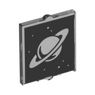 Glass for Window 1 x 2 x 2 Flat with Planet, Stars on Black Background Print (Trans-Clear)