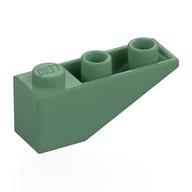 Brick Sloped Inverted 33° 3 x 1 with Internal Stopper and No Front Stud Connection (Sand Green)