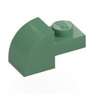 Brick Curved 1 x 2 x 1 with Curved Top (Sand Green)