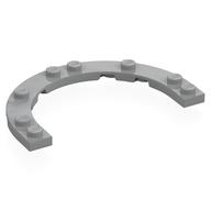 Plate Round Half 5 x 8 with 4 x 6 Round Cutout (Light Bluish Gray)