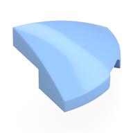 Brick Round Corner, Curved 2 x 2 x 2/3 Quarter Circle With 1 x 1 Bottom Cutout (Bright Light Blue)