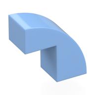 Brick Curved 1 x 2 x 1 2/3 with 1 Cutout (Bright Light Blue)