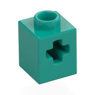 Technic Brick 1 x 1 with Axle Hole (Dark Turquoise)