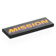 Tile 2 x 6 with Purple and Orange 'MISSION' Print (Black)