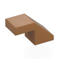 Brick Sloped 45° 2 x 1 with 2/3 Inverted Cutout and no stud (Medium Nougat)