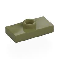 Plate Special 1 x 2 with 1 Stud with Groove and Inside Stud Holder (Jumper) (Olive Green)