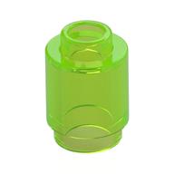 Brick Round 1 x 1 Open Stud (Trans-Bright Green)
