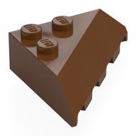 Brick Wedged, Sloped 4 x 4 Corner (Reddish Brown)