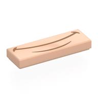 Tile 1 x 3 with Dark Tan Mouth Print (Light Nougat)