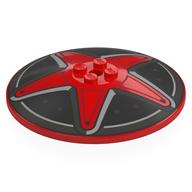 Dish 8 x 8 Inverted [Radar] with Hub Cap, Red Spokes Print (Red)