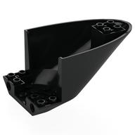 Aircraft Fuselage Curved Aft Section 6 x 10 Bottom, Pinholes (Black)