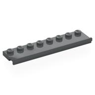 Plate Special 2 x 8 with Door Rail (Dark Bluish Gray)