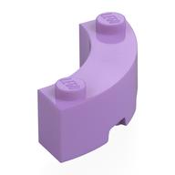 Brick Round Corner 3 x 3 Macaroni with 2 Studs (Medium Lavender)