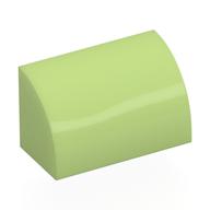 Brick Curved 1 x 2 x 1 No Studs (Yellowish Green)