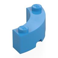 Brick Round Corner 3 x 3 Macaroni with 2 Studs (Dark Azure)