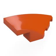 Brick Wedged, Curved 4 x 2 with Stud Notch Right (Reddish Orange)