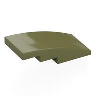 Brick Curved 4 x 2 No Studs (Olive Green)