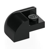 Brick Round, Curved 2 x 2 x 1, Corner (Black)