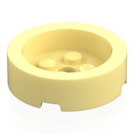 Brick Round 4 x 4 with Recessed Center (Bright Light Yellow)