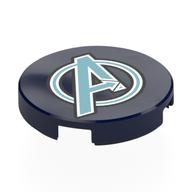 Tile Round 2 x 2 with Sand Blue/White Avengers Logo Print (Dark Blue)