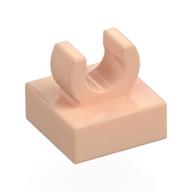 Tile Special 1 x 1 with Clip with Rounded Edges (Light Nougat)