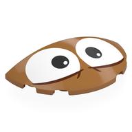 Brick Round 3 x 6 Half Circle with White Eyes, Black Pupils Print (Medium Nougat)