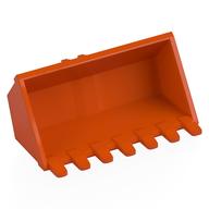 Construction Vehicle Bucket 3 x 6 with Hinge, Reinforced Center (Reddish Orange)